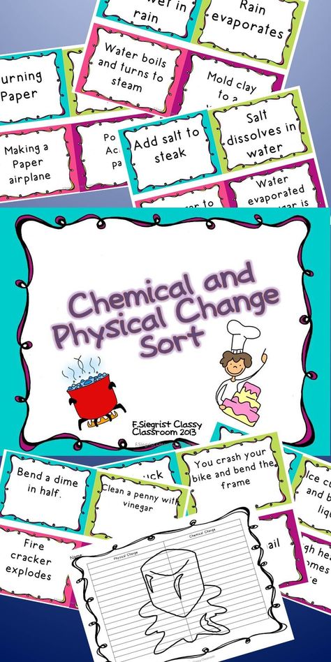 Physical Vs Chemical Change, Change Activities, Physical And Chemical Changes, Chemical Change, Stem Lessons, Chemical And Physical Changes, Interactive Notes, Chemical Science, Education Tips