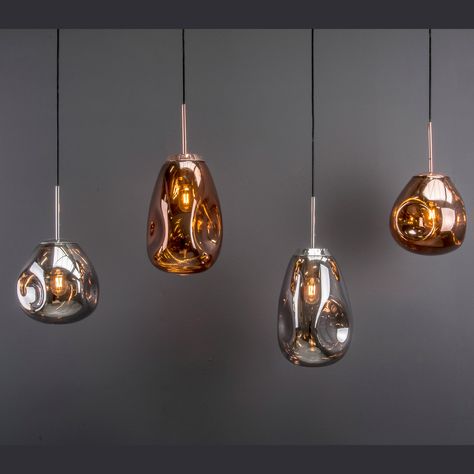 Present Time - Glass Pendant Light - Rose Gold Finish - Rose Gold/Glass Rose Gold Lighting, Rose Gold Stainless Steel Pendant, Gold Rose Quartz Round Pendant Jewelry, Rose Gold Hanging Lights, Smoky Glass Pendant Light, Glass Lamp Shade, Feature Light, Rose Lights, Ceiling Rose