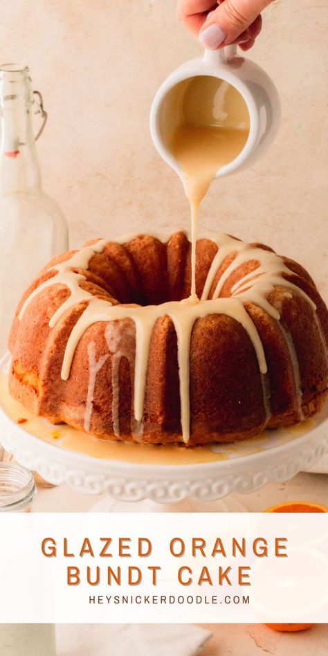 This Glazed Orange Bundt Cake is a slice of heaven that you are going to love! This delicious and tender cake is infused with the vibrant flavor of orange zest which makes each bite a burst of citrusy goodness. It gets not one, but two delicious glazes. The sugar glaze coats the cake with a sweet and glossy finish, while the powdered sugar glaze adds an elegant touch and an extra hint of sweetness. Bundt Cake Glaze, Lemon Pistachio Cake, Chocolate Raspberry Brownies, Orange Bundt Cake, Powdered Sugar Glaze, Raspberry Brownies, Glaze For Cake, Pistachio Cake, Bundt Cake Pan