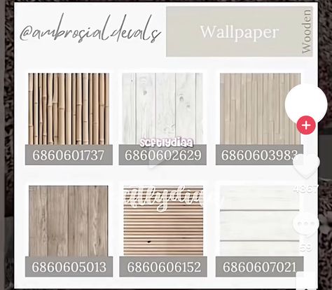 Modern Wallpaper Decal Codes Bloxburg, Realistic Wallpaper Bloxburg, Coastal House Colors Bloxburg, Coastal Backsplash Bloxburg Codes, Bloxburg Wallpaper Codes Exterior, Bloxburg Colorful Wallpaper Codes, Bloxburg White Wood Decals, Bloxburg House Address Decal Codes, Bloxburg Wood Planks Code