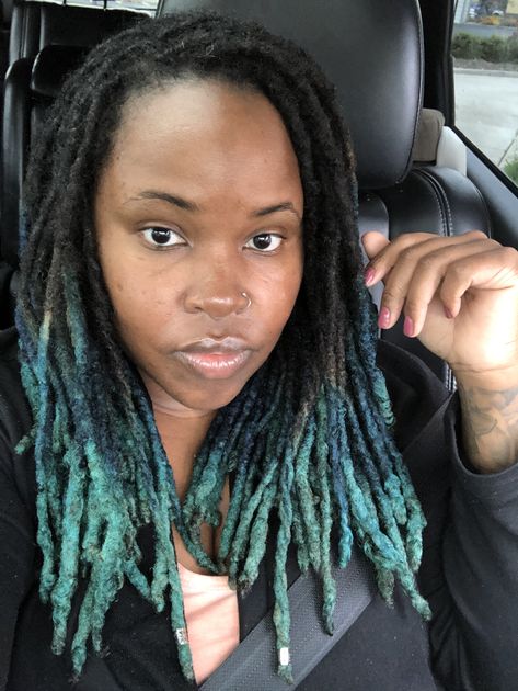 If it’s a crime being MYSELF... loc me up💁🏾‍♀️🍫💅🏾🤸🏾‍♀️ Teal Locs Black Women, Teal Locs, Green Locs, Locs Black Women, Being Myself, Beautiful Locs, Natural Life, Black Girls Hairstyles, Teen Titans