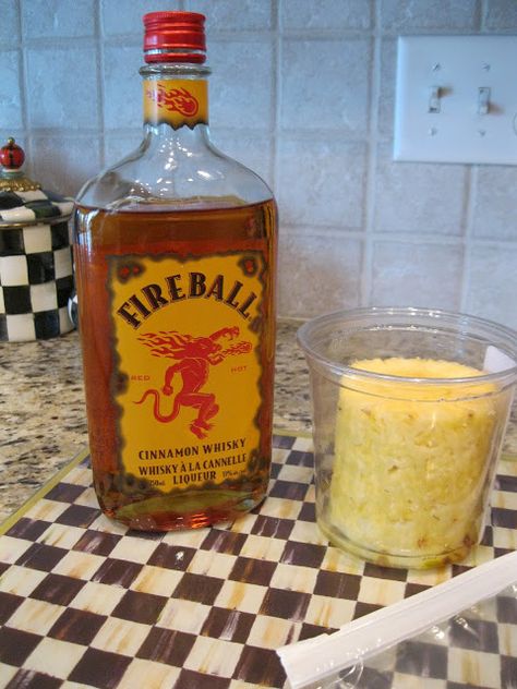 Pandora's Box: Brunch with Fireball Pineapple Slices.... Fireball Pineapple, Chicken Stencil, Grill Favorites, Adult Popsicles, Fireball Cocktails, Booze Board, Fireball Recipes, Grilled Pineapple Recipe, Tequila Mixed Drinks