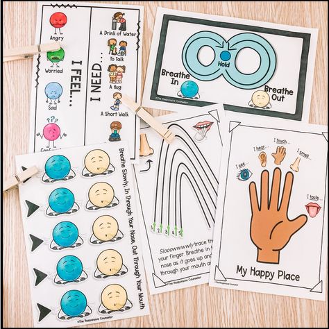 Calm Down Corner Lesson, Centers, Visuals, and Lapbook for Regulation - Shop The Responsive Counselor Anger Coping Skills, Peace Corner, Emotional Activities, Calm Down Kit, Positive Classroom Management, Calm Corner, Social Emotional Activities, Calm Down Corner, Zen Den