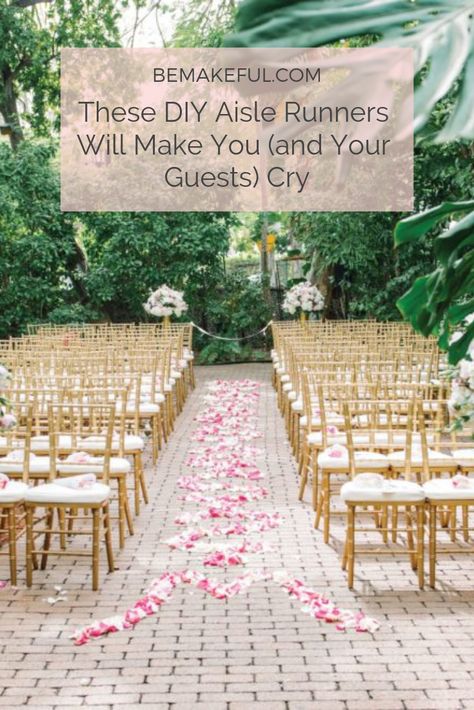 These DIY Aisle Runners Will Make You (and Your Guests) Cry While everyone will be checking out your bridal look as you stroll towards your soon-to-be spouse, you’ll want to make sure the aisle looks the part, too Wedding Aisle Runner, Aisle Runners, Aisle Runner Wedding, Aisle Runner, Wedding Aisle, Bridal Look, Wedding Things, Bridal Looks, Make Sure