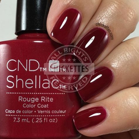 Cnd Shellac Oxblood, Cnd Red Shellac Colors, Shellac Colours, Cnd Shellac Colors, Shellac Nail Colors, Cnd Shellac Nails, Shellac Colors, Cnd Nails, Gel Nail Polish Colors