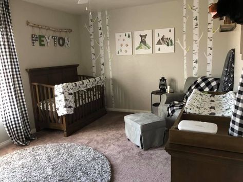 Little Man Cave Nursery, Man Cave Nursery, Jax Taylor, Baby Bear Nursery, Plaid Nursery, Nursery Ideas Boy, Baby Boy Room Nursery, Bear Nursery, Nursery Room Boy