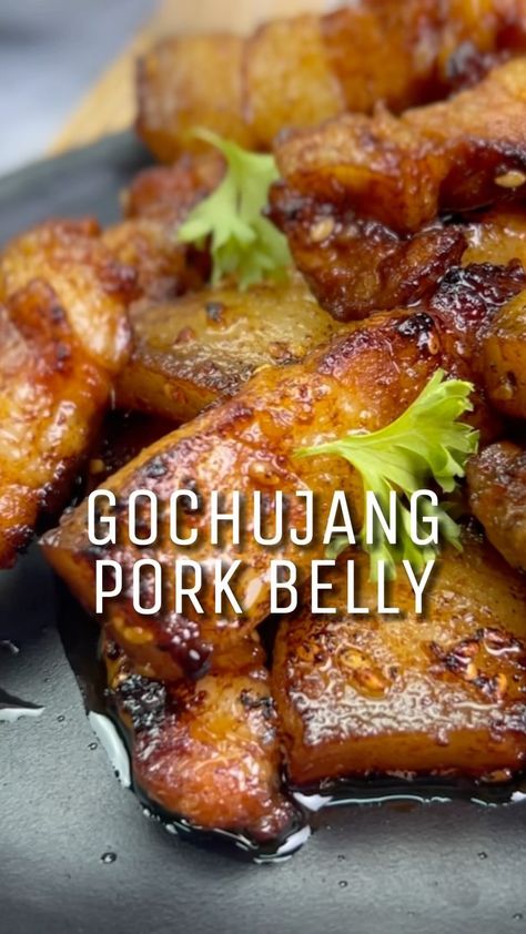 chibogtayoph on Instagram: Kanin or Lettuce? Pan Fried Gochujang Pork Belly Ingredients Used: 500G PORK BELLY 1 TBSP SESAME OIL 1 CLOVE GARLIC 1 TSP GINGER 1 TBSP… Kimchi Pork Belly, Korean Grilled Pork Belly, Gochujang Pork Belly, Korean Pork Belly Recipes, Asian Pork Belly Recipes, Gochujang Pork, Korean Pork Belly, Pork Belly Recipes Crispy, Fried Pork Belly