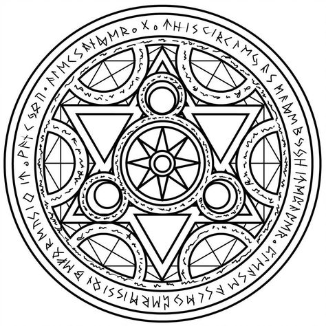 Magic Circle - 4 by white--paper Spell Circle, Transmutation Circle, Alchemy Symbols, Magic Symbols, Rpg Map, Magic Circle, 판타지 아트, Book Of Shadows, Glyphs