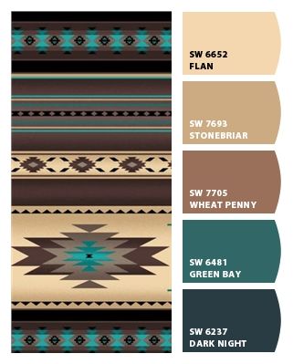 Paint colors from ColorSnap by Sherwin-Williams Western Style Paint Colors, Diy Southwestern Decor Ideas, Western Paint Ideas Wall Colors, Western House Paint Wall Colors, Southwestern Wall Colors, Western Nursery Color Pallet, Country Western Color Palette, Navajo Color Palette, Western Wall Colors Paint