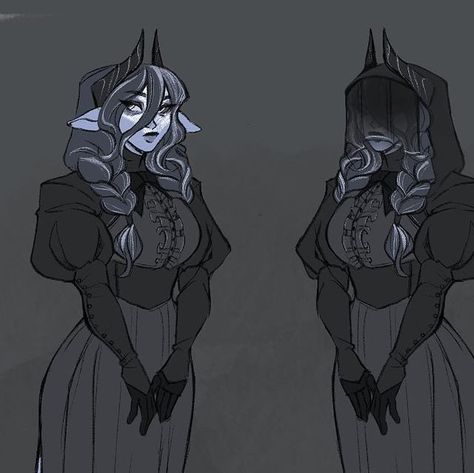 Jimbles on Instagram: "A while back I updated Ophelias design to capture more of her vibe since I got to play her.  Took inspiration from Victorian mourning dresses as it also fit the vibe of mortician more. Pretty happy with where her design is now.  #dnd #dndoc" Dnd Mortician, Mortician Character Art, Victorian Vampire Character Design, Victorian Dnd Character, Dnd Goth, Dnd Character Design Inspiration, Dnd Cleric Character Design, Gothic Dnd, Dress Character Design