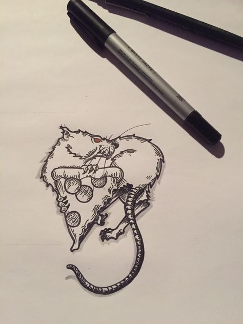 Pizza rat tattoo old school style #pizzarat #rattattoo Rat Tattoo, Tattoo Old School, Old School Style, School Style, Old School Tattoo, Dreamcatcher Tattoo, School Fashion, Rats, Old School