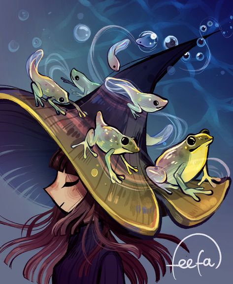 feef on Twitter: "Witch of Frog embryology🐸✨ https://t.co/CbdNUliZfz" / Twitter Cat Steps, Fetal Development, Witch Art, Japanese Artists, Frogs, Fantasy Creatures, Of Course, Wizard, Character Inspiration