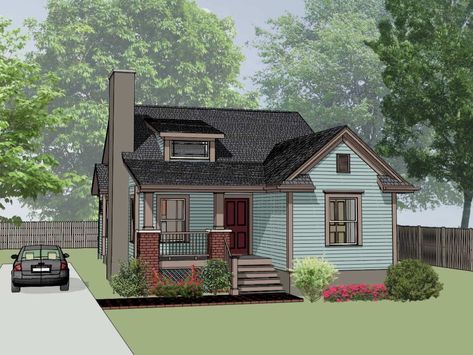 House Plan 1101E – Standard Series – ThompsonPlans.com Bungalow Style House, Shotgun House, Cottage House Plan, Bungalow Style House Plans, Cottage Style House Plans, Small House Floor Plans, Blue Prints, Bungalow House Plans, Willow Creek