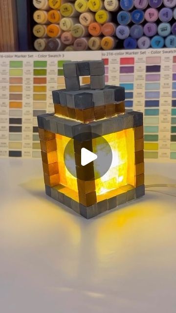 Minecraft Lantern Diy, Minecraft Lantern, Minecraft Lamp, Minecraft Diy Crafts, Painting Minecraft, Anime Crafts Diy, Lantern Art, Minecraft Blocks, Lantern Craft