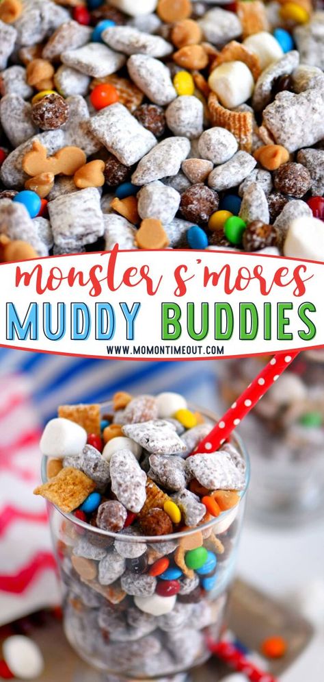 Sweet And Salty Muddy Buddies, Smore Snack Mix For Kids, Easy Birthday Treats For School, Snacks For Large Groups, Easy Snack Mix Recipes, Birthday Treat Ideas, Smores Snacks, Puppy Chow Snack, Chex Recipes