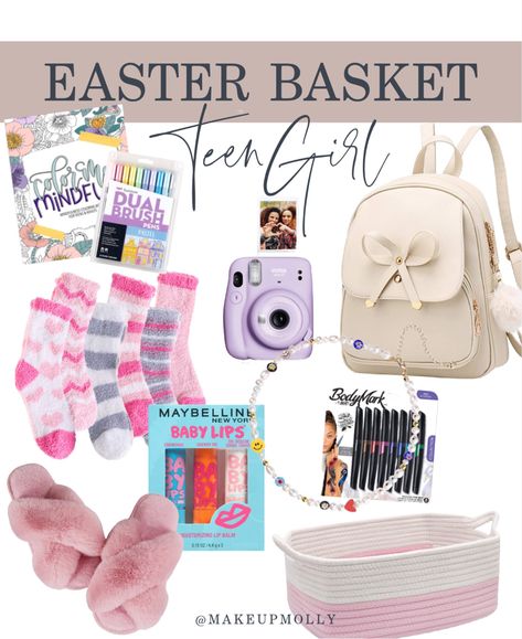 Teenage Girl Easter Basket Ideas, Easter Basket Teen, Teen Easter, Easter Stuffers, Teen Easter Basket, Easter Basket Themes, Easter Basket Gifts, Spring Easter Basket, Rope Storage Basket