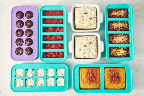 Freeze Food - Souper Cubes® Individual Freezer Meals, Souper Cubes, Freeze Food, Meal Prep Guide, Freezer Meal Prep, Single Serving Recipes, Cookie Tray, Freezer Cooking, Food Out