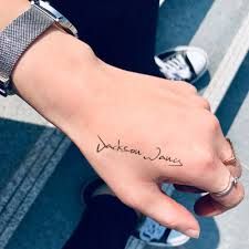 Jackson Wang Tattoo Design Idea - OhMyTat Harry Styles Tattoos, Omerta Tattoo, Back Of Shoulder Tattoo, Tattoo Font, Zach Bryan, Tattoo Videos, Tattoo Outline, Tattoo Sticker, Little Tattoos