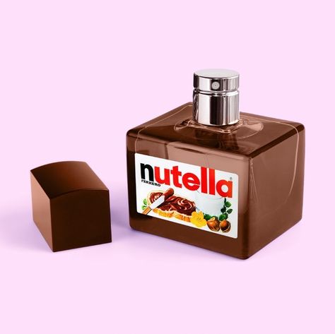 NUTELLA PARFUM - Paul Fuentes Design. For the real Nutella lover! Paul Fuentes is a Mexican graphic designer with the mission to make people happy by producing images of common food, animals and objects with a twist. Pastel colors are Paul's go-to palette for the background of his 'Pop-Mashup' designs. Nutella Go, Nutella Lover, Most Beautiful Images, Affordable Art Prints, Cosmopolitan, Makeup Remover, Beautiful Images, Nutella, Lip Balm