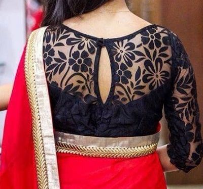 Lace Saree Blouse Designs Lace Saree Blouse, Net Cardigan, Net Saree Blouse Designs, Black Blouse Designs, Saree Jacket Designs, Lace Blouse Design, Netted Blouse Designs, Casual Home Decor, Blouse Tops Designs