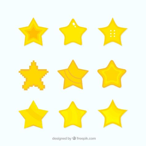 Coleção plana de estrelas para jogos | Free Vector #Freepik #freevector #estrela #simbolo-estrela #estrela-dourada #design-pacote Design