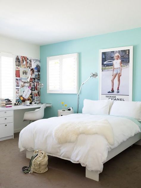 . Teenage Girl Room Ideas, Girls Bedroom Paint, Turquoise Room, Teenage Room, Teen Girl Bedroom, Casa Vintage, Girl Bedroom Designs