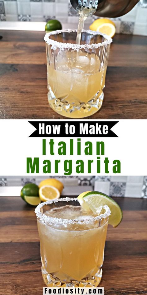 Italian Cocktail Recipes, Italian Margarita, Flavored Margaritas, Italian Cocktails, Yummy Alcoholic Drinks, Liquor Drinks, Classic Margarita, Margarita Cocktail, Boozy Drinks