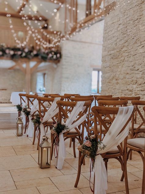 Wedding Seating Decorations Chairs, Wedding Chair Draping, Wedding Wooden Chairs, Chair Ribbons Wedding, Ceremony Chair Set Up, Wood Chair Wedding, Wooden Chair Wedding, Wedding Ceremony Chair Decorations, Ceremony Chair Decor