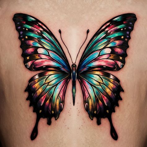 Ideogram Tattoos For Forearm, Rainbow Butterfly Tattoo, Moths Tattoo, Bc Tattoo, Butterfly Mandala Tattoo, Tattoo Coverups, Tattoo Touch Up, Moth Tattoos, Texas Tattoo