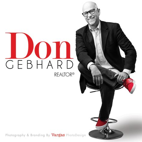 Blog — Vargas PhotoDesign  Branding and photography session with Realtor Don Gebhard. Don is recognized in his business and personal circle by the red shoes he wears. Something we share in common :-).  Our goal was a simple contemporary look in black and white with Red as the pop color. Black And White Campaign, Google Business Card, Corporate Portraits, Realtor Business Cards, Photography Brochure, Business Portrait Photography, Corporate Portrait, Chino Hills, Real Estate Business Cards