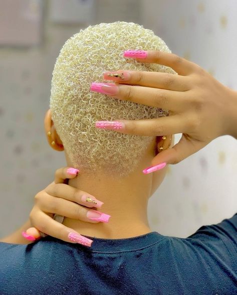 Blonde Tinted Hair, Color Depositing Conditioner, Short Bleached Hair, Big Chop Natural Hair, Short Platinum Blonde Hair, Natural Hair Twa, Short Dyed Hair, Color Mask, Shaved Hair Cuts