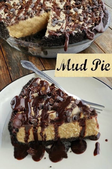 Making dessert does not have to be hard. This Mud Pie recipe is the perfect sweet ending to your next meal. #noblepig #mudpie #pie #frozendessert #icecreamcake #coffeeicecream via @cmpollak1 Coffee Flavored Ice Cream, Mud Pie Recipe, Fresh Cherry Pie, Cream Pies, Easy Pie Recipes, Cream Pie Recipes, American Recipes, Best Pie, Recipes Dessert