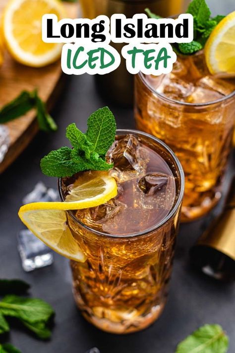 Long Island Iced Tea is a classic party drink with five types of liquor: vodka, gin, tequila, white rum, and triple sec. Check out my Cosmopolitan, Moscow Mule, and Manhattan Cocktail recipes for more classic homemade cocktails. Homemade Triple Sec Recipe, Types Of Liquor, Iced Tea Party, Long Island Iced Tea Recipe, Alcohol Fruit, Manhattan Cocktail Recipe, Slow Cooker Appetizers, Homemade Liquor, Manhattan Cocktail