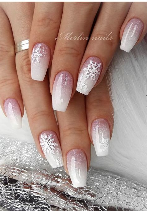 Ombre Nail Art, Ombre Nail, Cute Christmas Nails, Nail Design Inspiration, Christmas Nail Art Designs, Nail Art Ombre, Christmas Nails Acrylic, Winter Nail Art, Winter Nail Designs