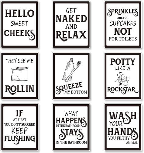 Baie Vintage, Bathroom Decor Pictures, Bathroom Wall Decor Art, Bathroom Quotes, Bathroom Posters, Retro Kunst, Retro Bathrooms, Decor Baie, Funny Bathroom Signs