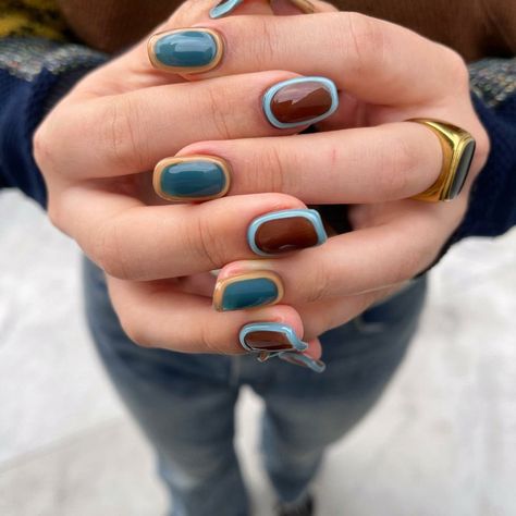 Manicure Designs For Short Nails, Retro Nails, Hippie Nails, Nails Aesthetic, Nail Jewelry, March 5, Nails Desing, Minimalist Nails, Dream Nails