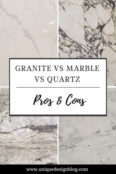 Are you trying to find What is Marble, Granite and Quartz ? Learn all the Pros & Cons of granite, marble & Quartz. Find out about Differences in Aesthetics, Durability & Maintenance of Granite, marble & Quartz. The artcle Compares Cost of these most popular materials. Granite That Looks Like Marble, Marble Kitchen Cabinets, Popular Granite Countertops, Quartz Vs Granite Countertops, Popular Granite Colors, Kitchen Countertop Decor Ideas, Quartz Vs Granite, Countertop Decor Ideas, Black Granite Kitchen