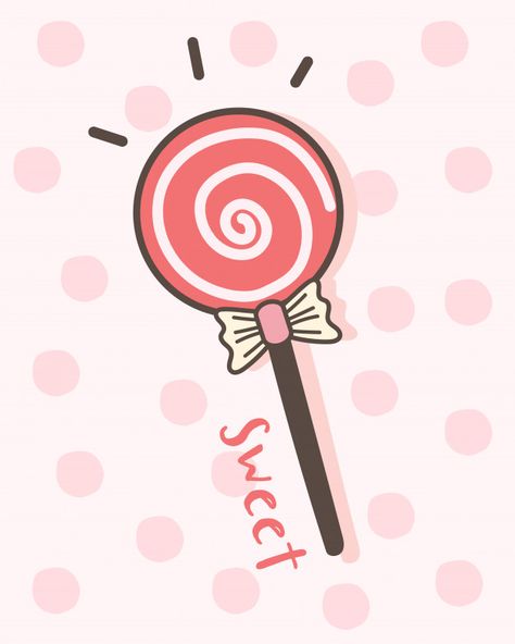 Lolipop Art, Lollipop Cartoon, Candy Cartoon, Sticky Candy, Candy Aesthetic, Valentine Cartoon, Candy Drawing, Cartoon Candy, Candy Print