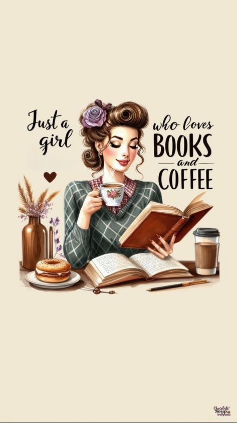 Books And Coffee Aesthetic Wallpaper, Tea And Books Aesthetic, Bookish Illustration, Tea And Books, Book Wallpaper, Quotes For Book Lovers, Girly Art Illustrations, World Of Books, Book Images