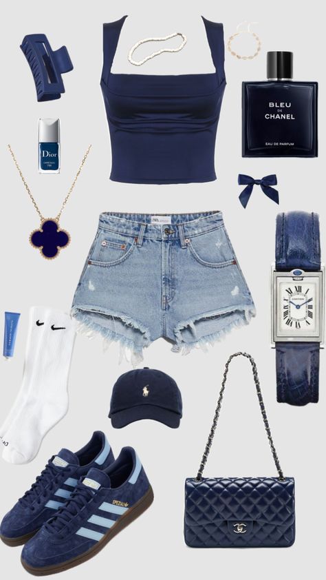 NAVY BLUE>>>> #navyblue #blue #aesthetic #follow #fyp Light Blue And Dark Blue Outfit, Cute Navy Blue Outfits, Blue Outfit Aesthetic Black Woman, Navy Blue Outfit Ideas Classy, Navy Blue Summer Outfits, Blue Fits Aesthetic, Blue Going Out Outfit, Blue And Black Outfits, Dark Blue Outfits