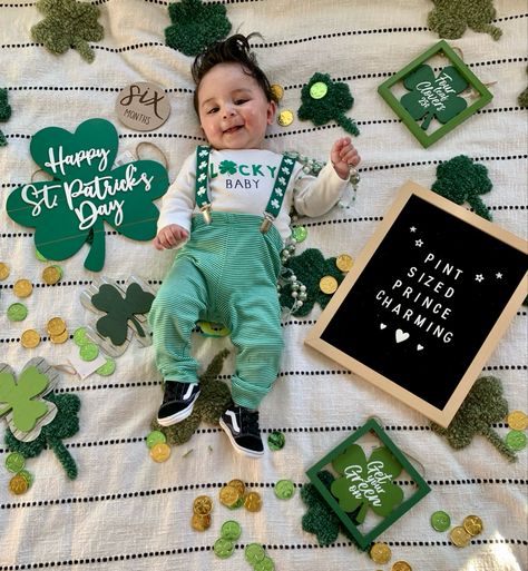 St Patrick’s Day Milestone Picture, St Patrick Baby Photo Ideas, March Milestone Baby Picture, St Patricks Day Photo Shoot Baby, Baby St Patricks Day Pictures, March Monthly Baby Picture, March Baby Photoshoot, Zayn Pictures, Baby Holiday Pictures