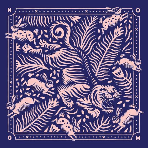 Joshua Noom, Motifs Textiles, Pattern Scarf, Art Et Illustration, Art And Illustration, Scarf Design, 영감을 주는 캐릭터, Wild Animal, Animal Pattern