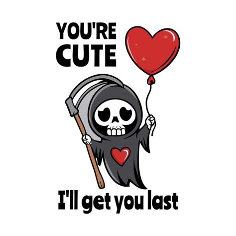 Cute Grim Reaper, Skeleton Lovers, Romantic Heart, Beautiful Dark Art, The Grim, Themed Outfits, Grim Reaper, Kids Magnets, Phone Case Stickers