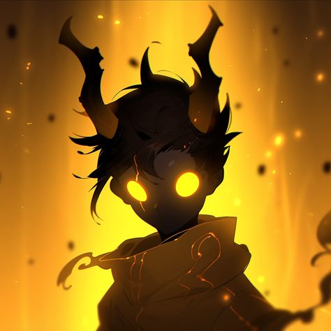 #demon #child #boy #evil #darkness #sinister #glowingeyes #horns #devil #yellow Evil God Art, Demon Child Oc, Yellow Character Design, Child Character Art, Character With Horns, Devil Character Design, Potato Character, Ink Reference, Devil Drawing