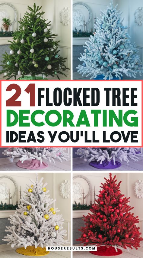 Transform your home with beautiful flocked tree decorating ideas! 🎄✨ From twinkling lights to elegant ornaments, discover the best ways to enhance your winter wonderland. Perfect for creating a cozy, festive atmosphere. Save this pin for your holiday decorating inspiration! 📌❄️ Flocked Trees Decorated, Flocked Tree Decorating Ideas, Gold Star Tree Topper, Elegant Ornaments, Flocked Tree, Tree Decorating Ideas, Christmas Tree Decor Ideas, Grinch Trees, Tree Decor Ideas