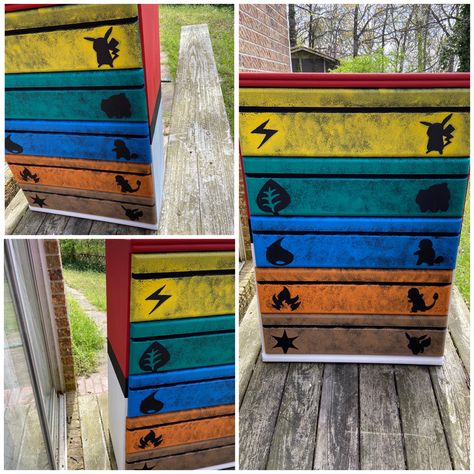 Pokémon Dresser, Pokemon Dresser Diy, Pokemon Nursery Theme, Pokémon Nursery, Pokemon Nursery, Rory Room, Pokemon Bedroom, Pokemon Crafts, Pokemon Decor