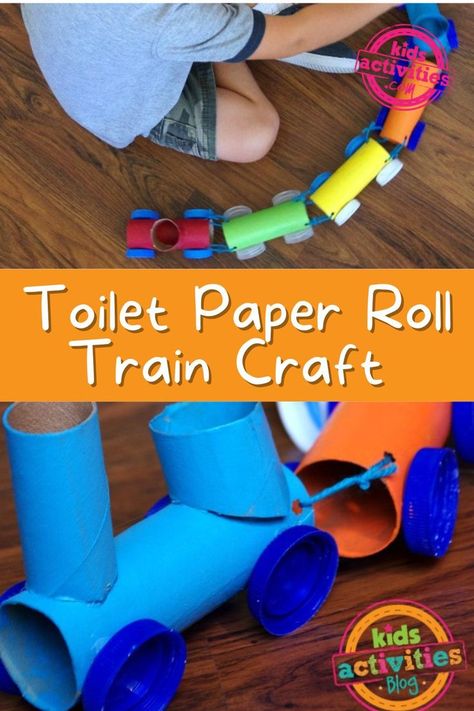 Let’s make a toilet paper roll train craft today! This simple preschool train craft uses recycled materials like toilet paper tubes and bottle caps to make a paper train. This DIY train is great for kids of all ages to make in the classroom or at home. Kids of all ages love the simplicity of this diy train craft for kids and everything you need to make it is probably already in your recycling bin! Train Craft, Train Crafts, Paper Train, Toilet Paper Roll Art, Arts Club, Rolled Paper Art, Toilet Paper Tube, Toilet Paper Crafts, Toilet Paper Rolls