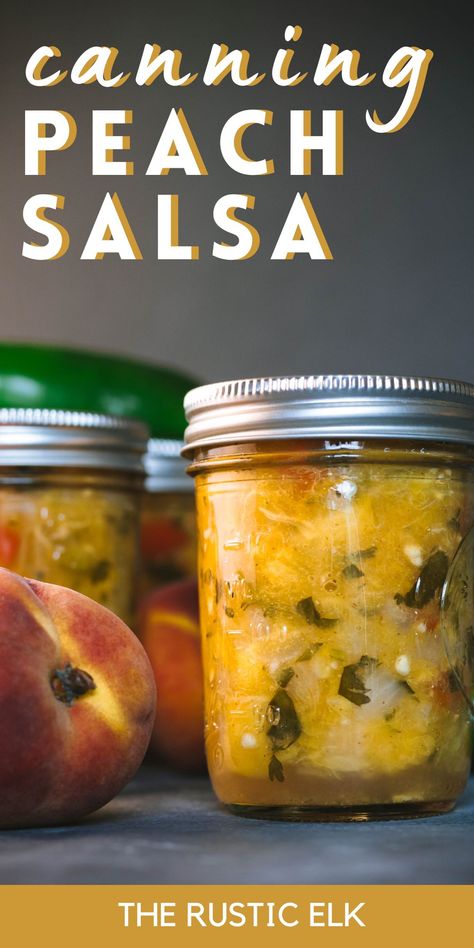 Preserve fresh peaches in a tasty way with this peach salsa canning recipe. Full of sweet, spicy flavor it's perfect for topping grilled meats, dipping tortilla chips, or topping your favorite tacos. Just a few simple ingredients and this homemade peach salsa can be safely water bath canned!