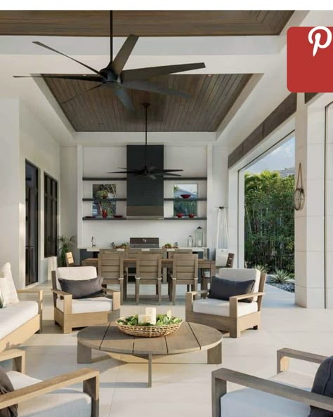 Large Covered Patio Ideas, Lanai Decorating Ideas Florida, Lanai Furniture, Lanai Decorating, Florida Lanai, Lanai Design, Lanai Patio, Contemporary Outdoor Living, Outdoor Styling