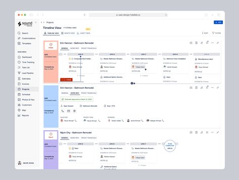 Construction Management Dashboard - B2B SaaS UI/UX Design Dashboard Ui, Construction Plan, Construction Management, Construction Projects, App Ui Design, Custom Icons, Ux Web Design, Web App Design, Mobile App Design